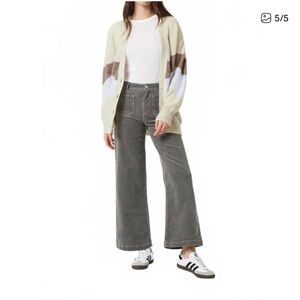 Women’s Mavi Corduroy Cropped Wide Leg Pants Size 29 Grey Paloma Marine